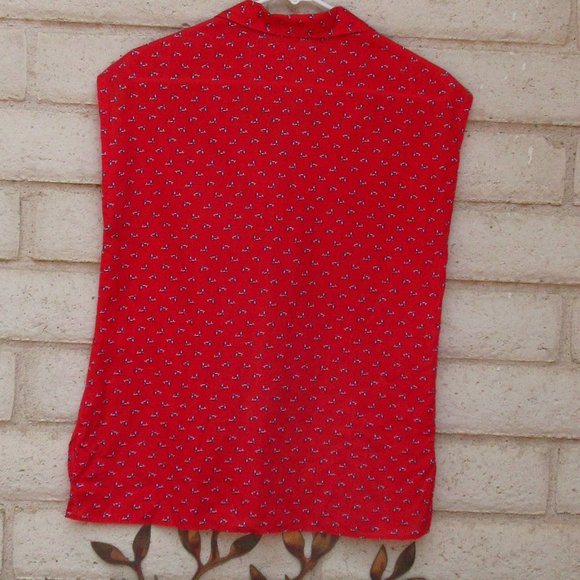 Medium Red Sleeveless Dolphin Blouse FEM FORM - Picture 3 of 4
